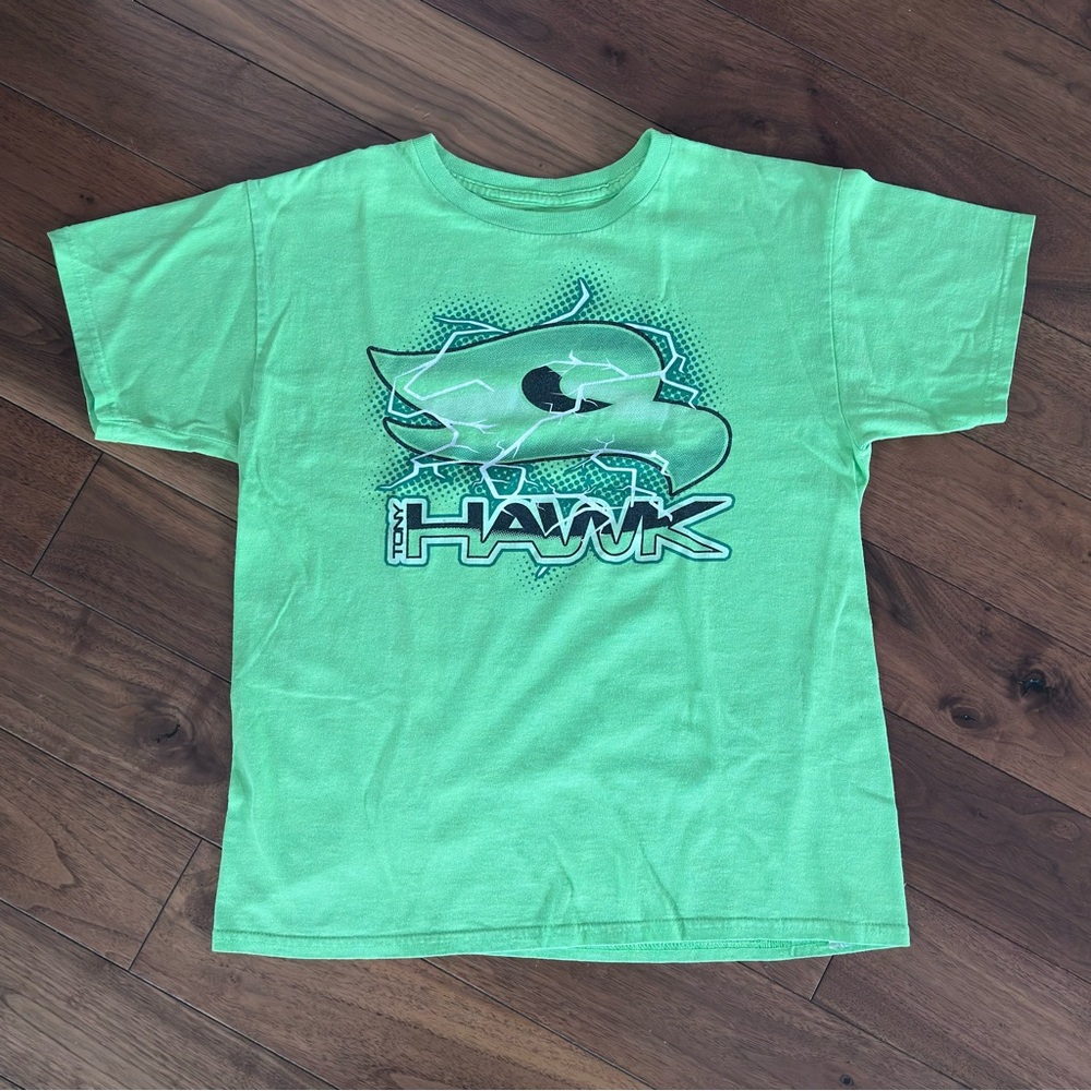 Tony Hawk Green Short Sleeve T-Shirt Skater Shirt Boys Size L
